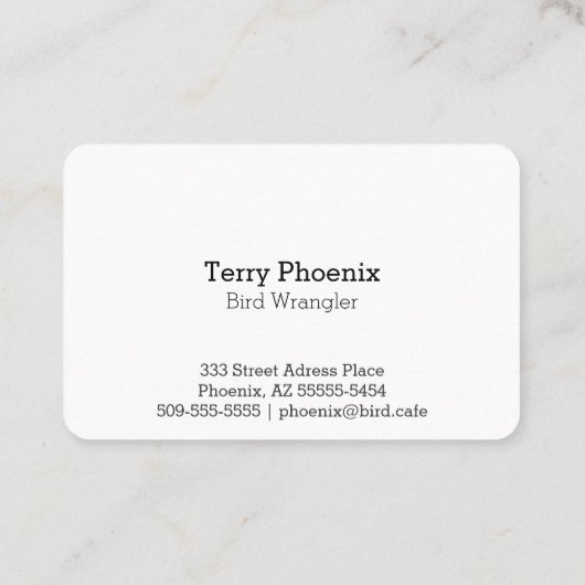 Phoenix Visitekaartje (Achterkant)