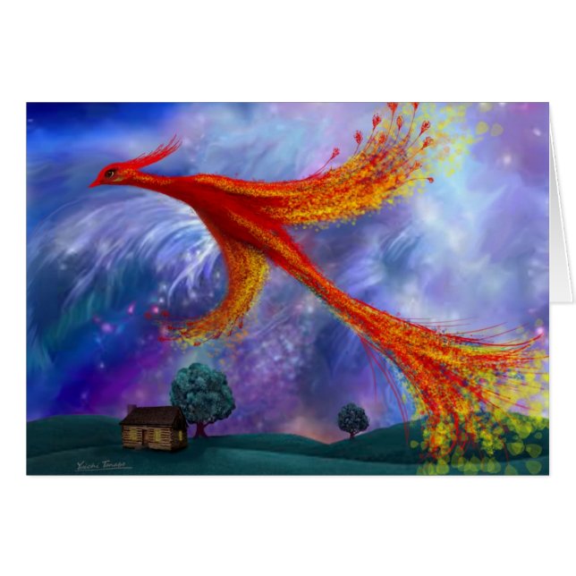 Phoenix vliegend bij nacht (Voorkant Horizontaal)