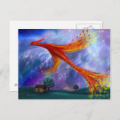 Phoenix vliegend bij nacht briefkaart (Voorkant / Achterkant)