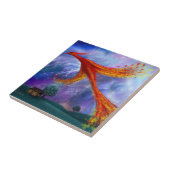 Phoenix vliegend bij nacht tegeltje (Zijkant)