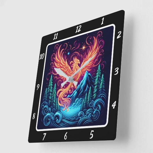 Phoenix vlucht over Midnight Ridge Vierkante Klok (Hoek)