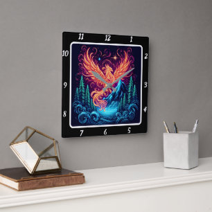 Phoenix vlucht over Midnight Ridge Vierkante Klok