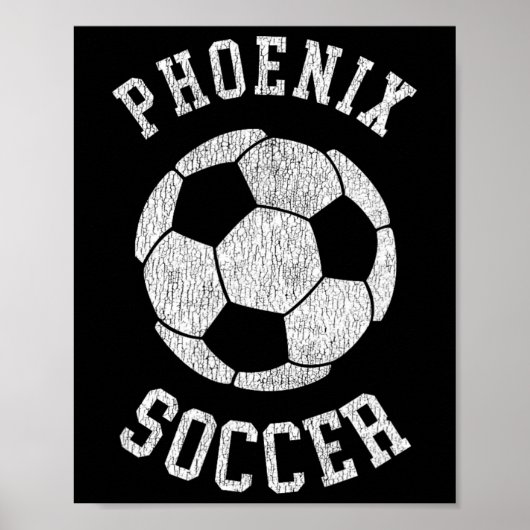 Phoenix Voetbal Retro Versleten 90's Vintage Poster (Voorkant)