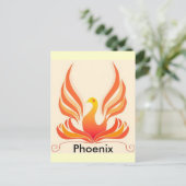 Phoenix vogel briefkaart (Staand voorkant)