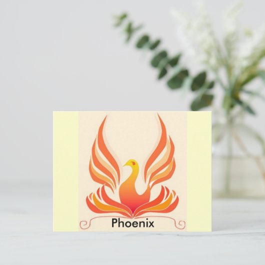 Phoenix vogel briefkaart (Staand voorkant)