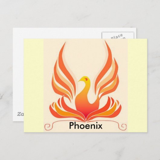 Phoenix vogel briefkaart (Voorkant / Achterkant)