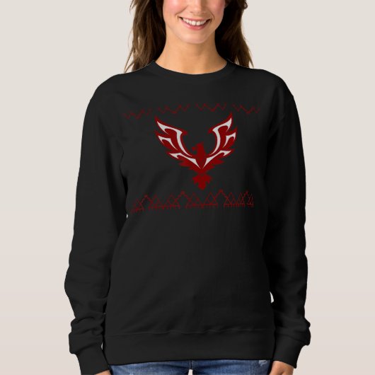 Phoenix vogel in rood met inheemse grens trui (Voorkant)