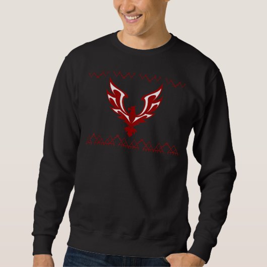 Phoenix vogel in rood met inheemse grens trui (Voorkant)