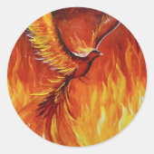 Phoenix-vogel Ronde Sticker (Voorkant)