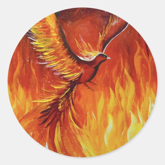 Phoenix-vogel Ronde Sticker (Voorkant)