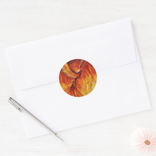 Phoenix-vogel Ronde Sticker (Envelop)