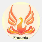 Phoenix-vogel Ronde Sticker (Voorkant)