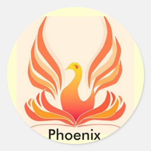 Phoenix-vogel Ronde Sticker (Voorkant)