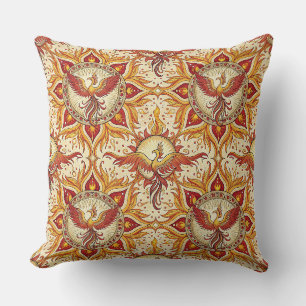 Phoenix Vuur Mandala Spiritueel Ontwerp Patroon Ku Kussen