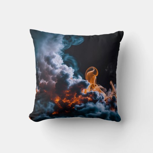 Phoenix Vuur Worp Kussen | Fantasy Vlam Art Deco (Voorkant)
