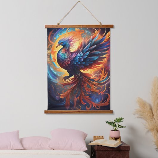 Phoenix wandtapijt hangend wandkleed (Slaapkamer)