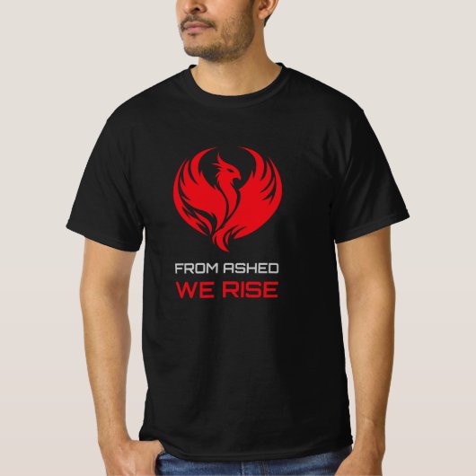 Phoenix Warrior Symbool voor Overlevingsvermogen T-shirt (Voorkant)