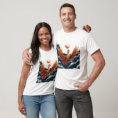 Phoenix Wave Art - Ukiyo-e Sunset Design T-shirt (Unisex)