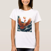 Phoenix Wave Art - Ukiyo-e Sunset Design T-shirt (Voorkant)
