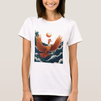 Phoenix Wave Art - Ukiyo-e Sunset Design T-shirt