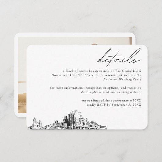 Phoenix Wedding Hotel Kamer Blok Details Informatiekaartje (Voorkant / Achterkant)