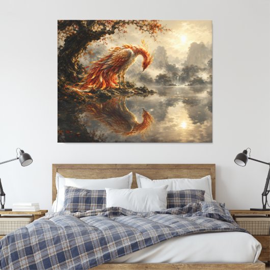 Phoenix Weerspiegeling van Stilte Canvas Afdruk (Insitu (Slaapkamer))