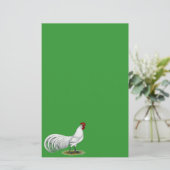 Phoenix: Witte rooster Briefpapier (Staand voorkant)