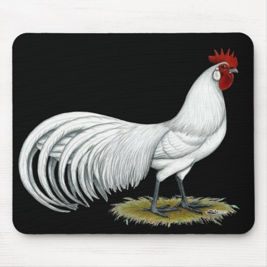 Phoenix: Witte rooster Muismat (Voorkant)