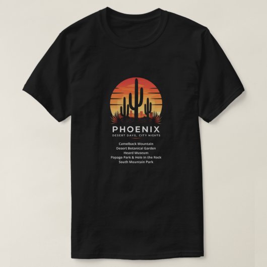 Phoenix - Woestijndagen, stadsavonden T-shirt (Design voorkant)