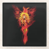 Phoenix Woman Glazen Onderzetter (Voorkant)