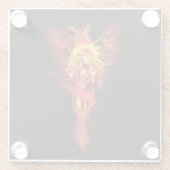 Phoenix Woman Glazen Onderzetter (Achterkant)