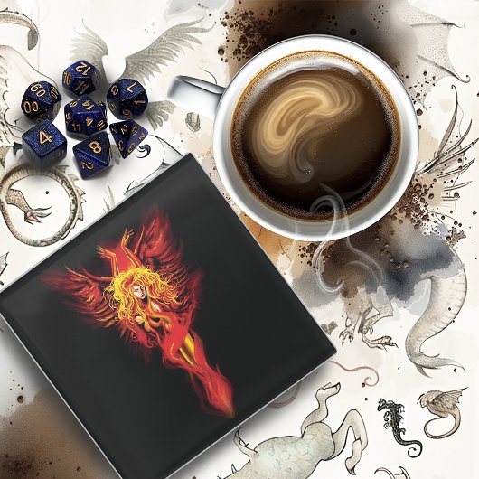 Phoenix Woman Glazen Onderzetter