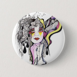 Phoenix Woman Ronde Button 5,7 Cm