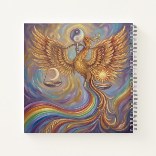 Phoenix Yin Yang Balans Notitieboek (Achterkant)