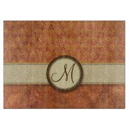 Phoenixes Fire Feather Pattern met Monogram Snijplank