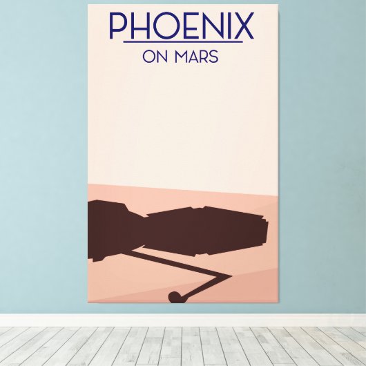 Phoenixlander op Mars. Canvas Afdruk (Insitu (Houten vloer))