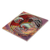 Phoenix's Resurgence: Opstaan uit Life's Flame Tegeltje (Zijkant)