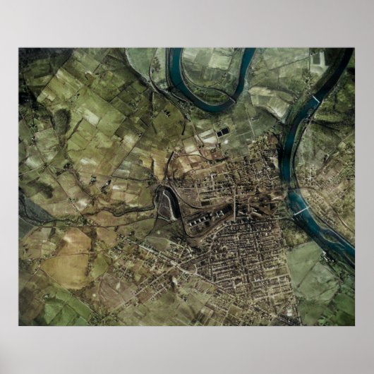 Phoenixville Mont Clare 1937 Aerial Map PA Poster (Voorkant)