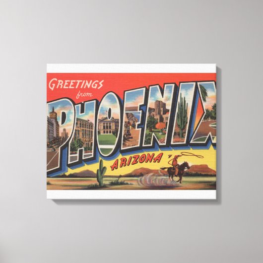 Phoeniz, Arizona - Grote letterscènes Canvas Afdruk (Voorkant)