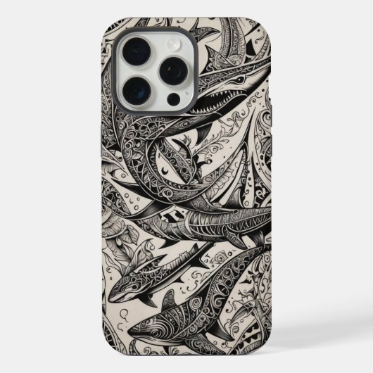 Phone Bone Scrimshaw Sharks iPhone Hoesje (Achterkant)