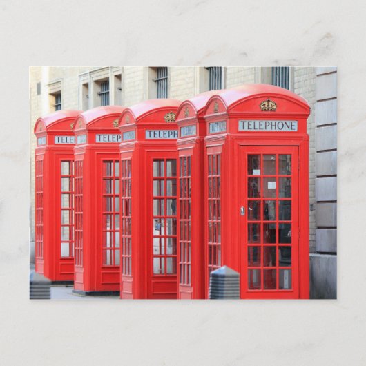 Phone Booths in Londen, Engeland Briefkaart (Voorkant)