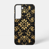 Phone case black yellow pattern style  samsung galaxy hoesje (Achterkant)