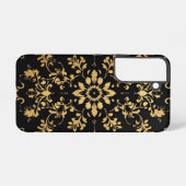 Phone case black yellow pattern style  samsung galaxy hoesje (Achterkant horizontaal)
