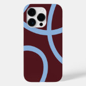 Phone Case – Blue Lines on Burgundy (Achterkant)