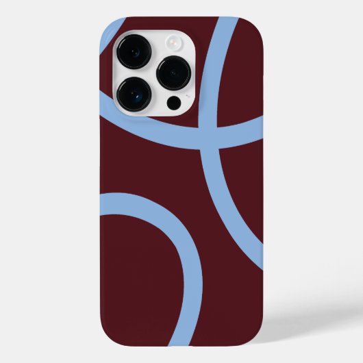 Phone Case – Blue Lines on Burgundy (Achterkant)