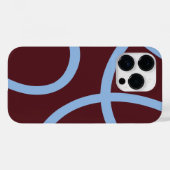 Phone Case – Blue Lines on Burgundy (Achterkant (horizontaal))