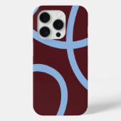Phone Case – Blue Lines on Burgundy (Achterkant)