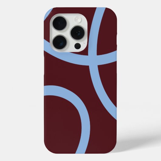 Phone Case – Blue Lines on Burgundy (Achterkant)
