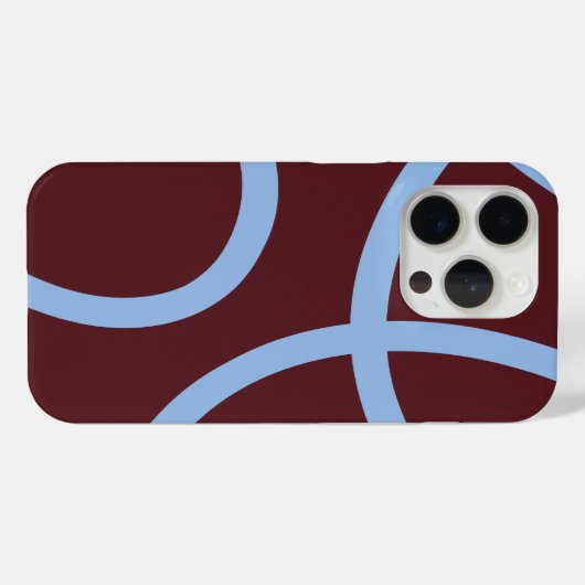 Phone Case – Blue Lines on Burgundy (Achterkant (horizontaal))