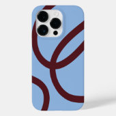 Phone Case – Burgundy Lines on Blue (Achterkant)